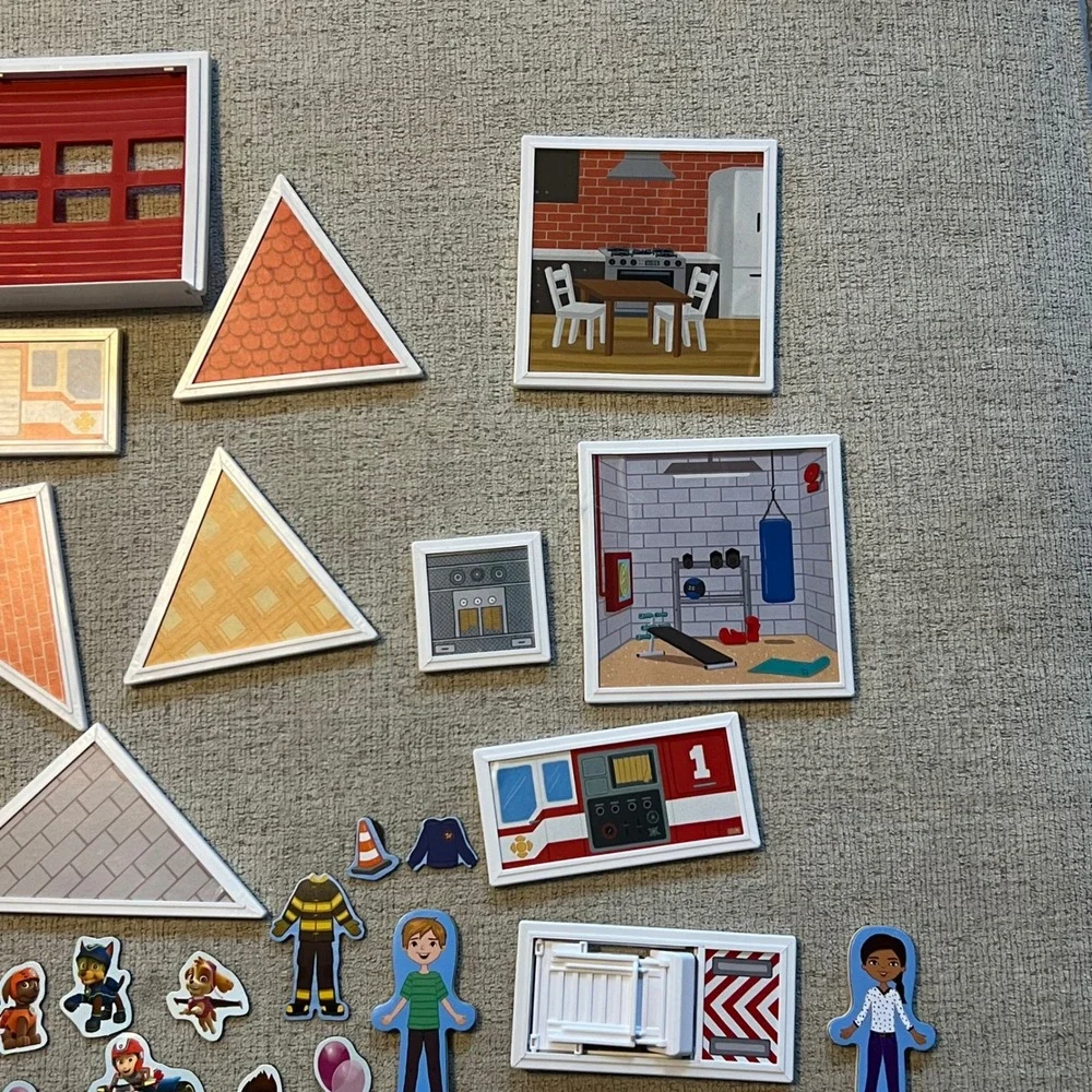 Melissa & Doug Magnetivity Fire Station Magnetic Building Set 74pc + Paw Patrol